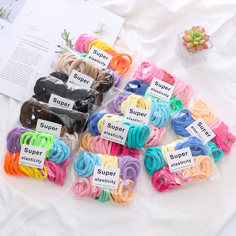 2021 New Color Matching Towel Ring Seamless Color Rubber Band Hair Band Tie-up Hair Head Rope Korean Style 50