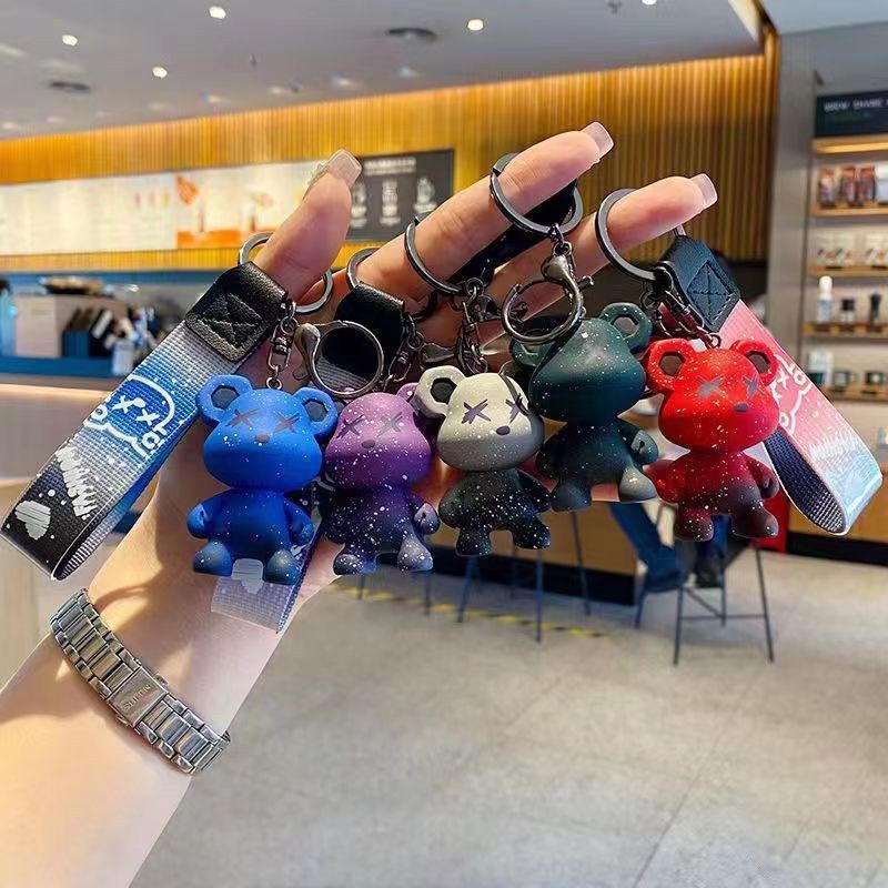 chameleon bear creative key chain bear wholesale car couple key pendants doll schoolbag pendant key ring