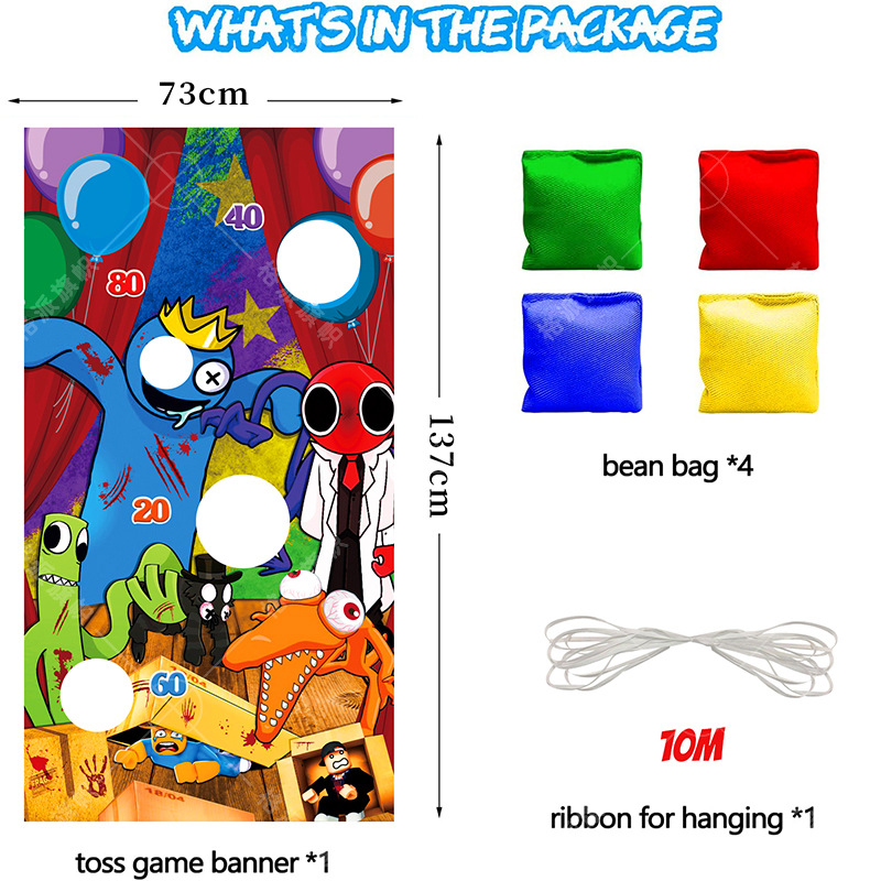 Roblox Rainbow Friends Fun Bean Bag Throwing Game Banner Sandbag Game Banner Party Decoration Supplies
