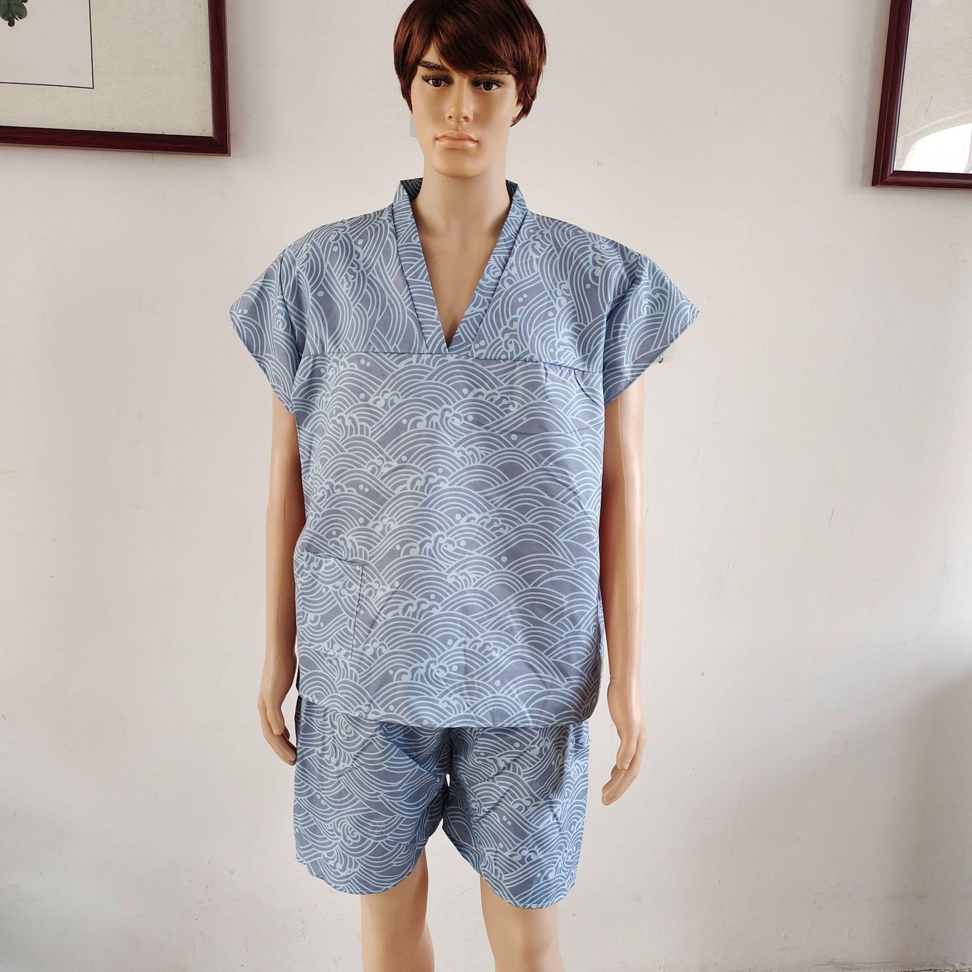 平纹灰祥云一次性浴服 一次性汗蒸服 一次性浴服