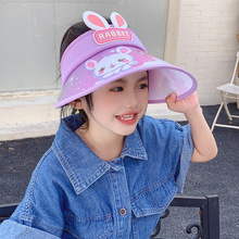 儿童空顶帽夏季女童遮阳帽户外银胶防晒遮阳帽男童卡通凉帽批发