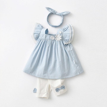 女童夏装套装无袖裙套夏季两件套公主韩洋气婴儿公主衣服一件拿样