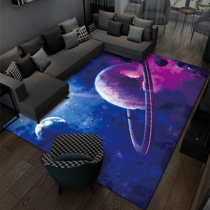 Cross-Border Cartoon Universe Star Carpet Bedroom Bedside Blanket Sofa Coffee Table Cushion 3D Visual Living Room Full of Carpet