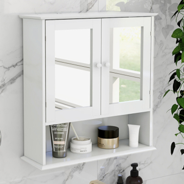 现代简约厕所洗手间壁柜浴室镜柜卫生间置物收纳吊柜极简白板式