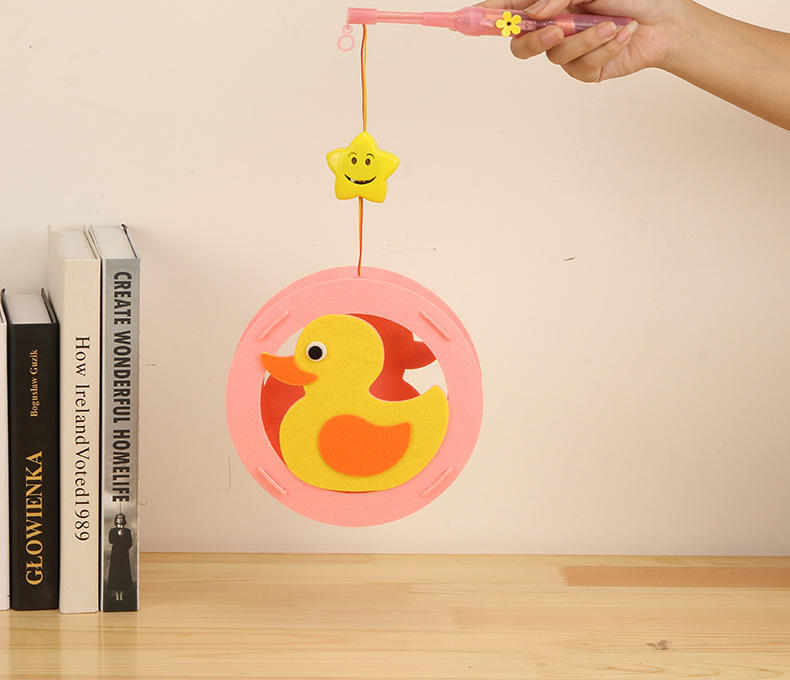 万圣节灯笼批发diy材料幼儿园折叠花灯发光玩具卡通手工手提灯笼