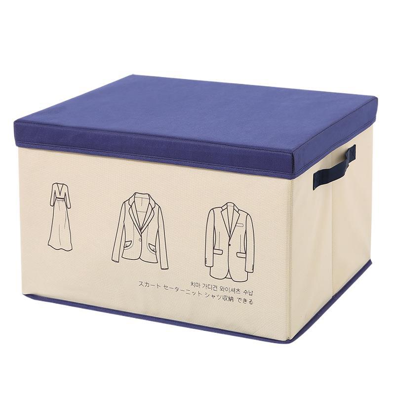 Home Fabric Covered Storage Box Wardrobe Storage Box Non-Woven Fabric Household Folding Box Printed Soft Storage Box