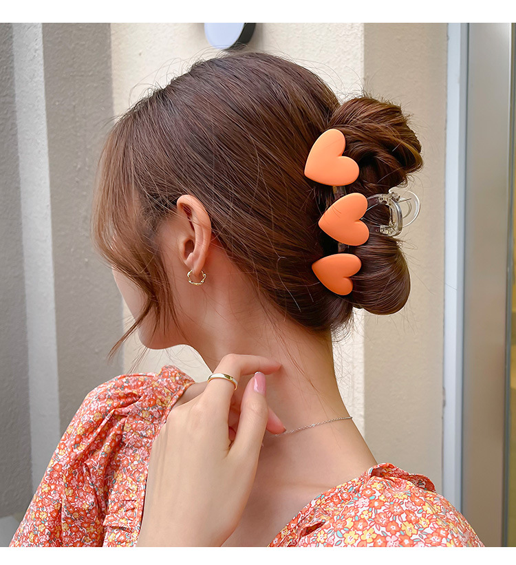 日系甜美爱心发夹女后脑勺抓夹韩国夹子头饰大号盘发鲨鱼夹发抓