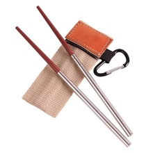 户外野餐折叠筷子收纳包帆布餐具钥匙扣包装筷子皮套烧烤野餐袋
