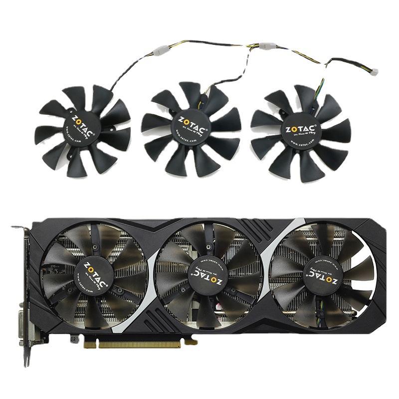 适用全新索泰zotac gtx 970 毁灭者t3/gtx 1060 霹雳t3 显卡风扇
