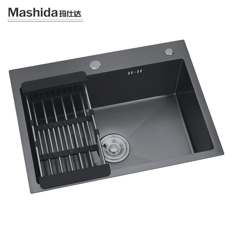 Black Diamond Stainless Steel Sink Kitchen Sink Vegetable Basin Handmade Single Sink 5545