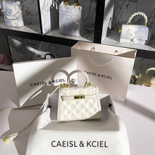 CAEISL&KCIEL女包小众设计压花mini手提凯莉包包女高级感斜挎小包