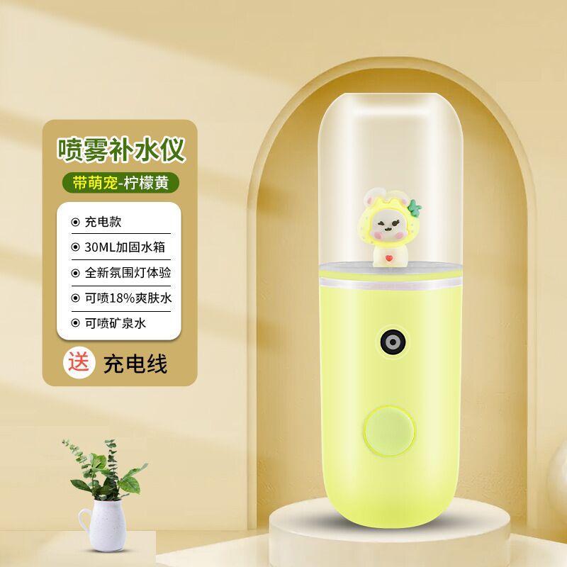 New USB Charging Water Replenishing Instrument Cute Cartoon Portable Handheld Sprayer Mini Humidifier