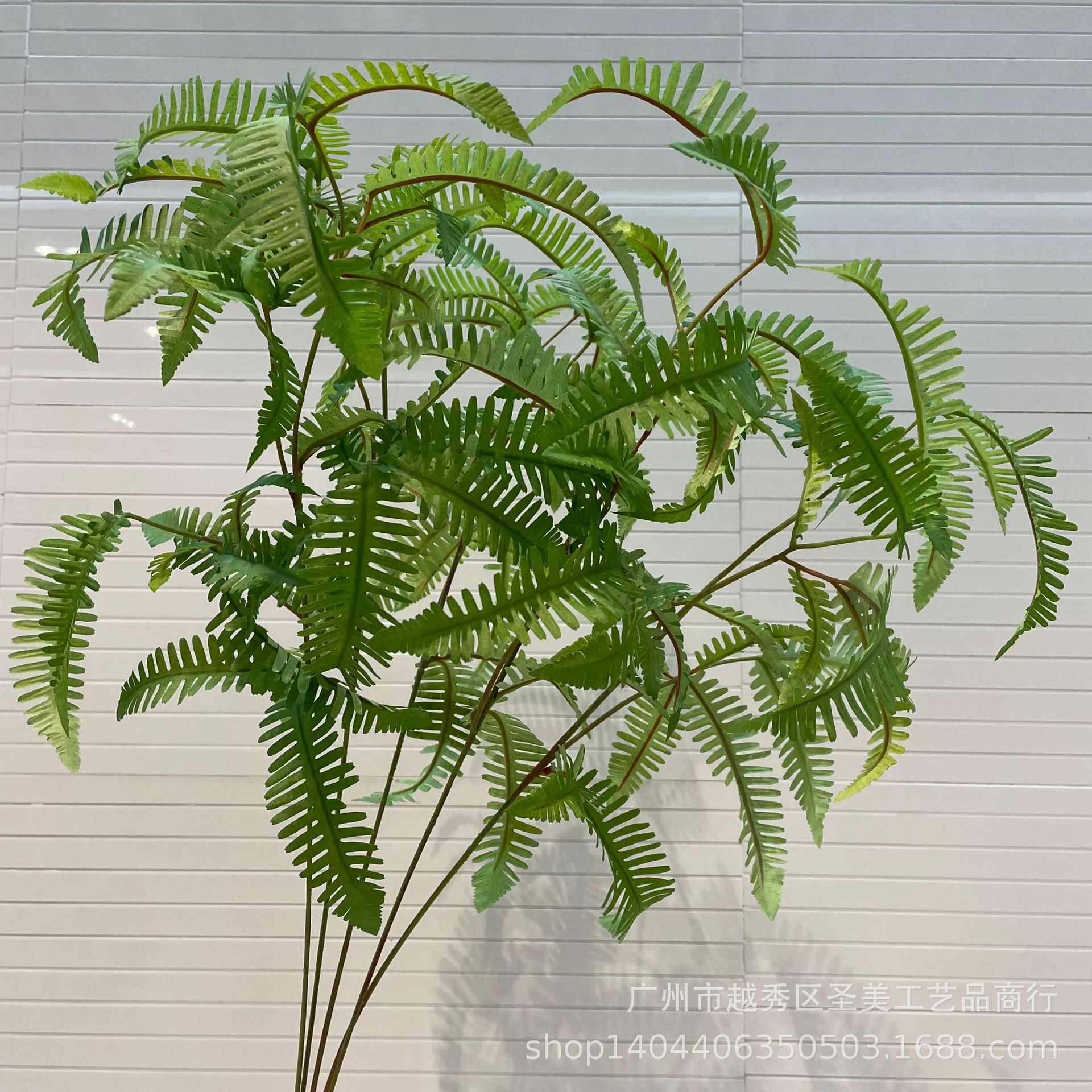 小枝芒蕨叶仿真绿植鱼尾松波斯叶跨境小蕨叶假花商场店面影楼装饰