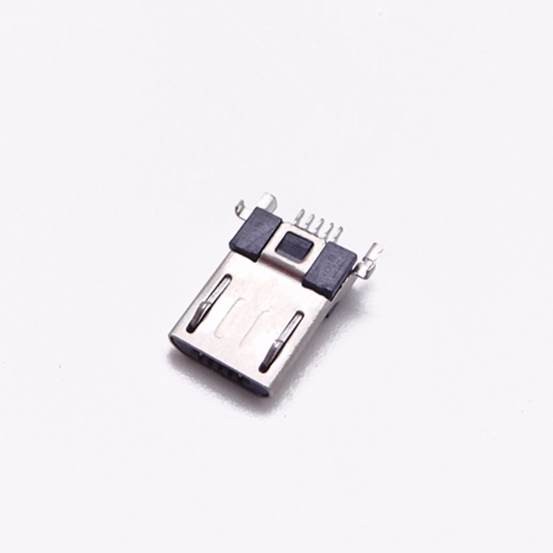 microusb5p公头90度前插后贴针smt带卡勾