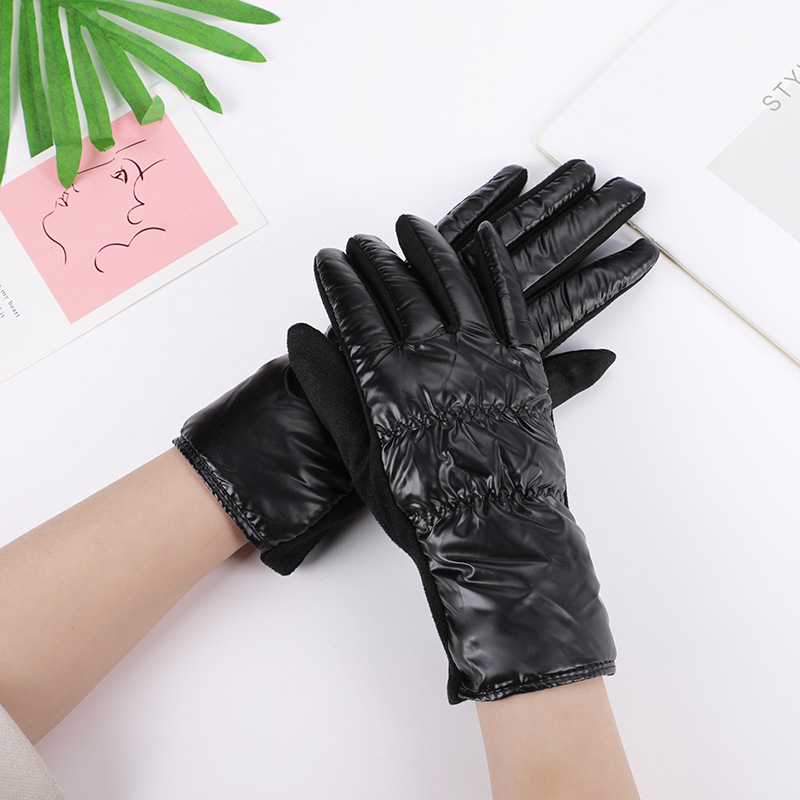 New Autumn and Winter Gloves Women's Riding Gloves Micro Velvet Warm Gloves Fashion Non-slip Gloves Cotton Gloves