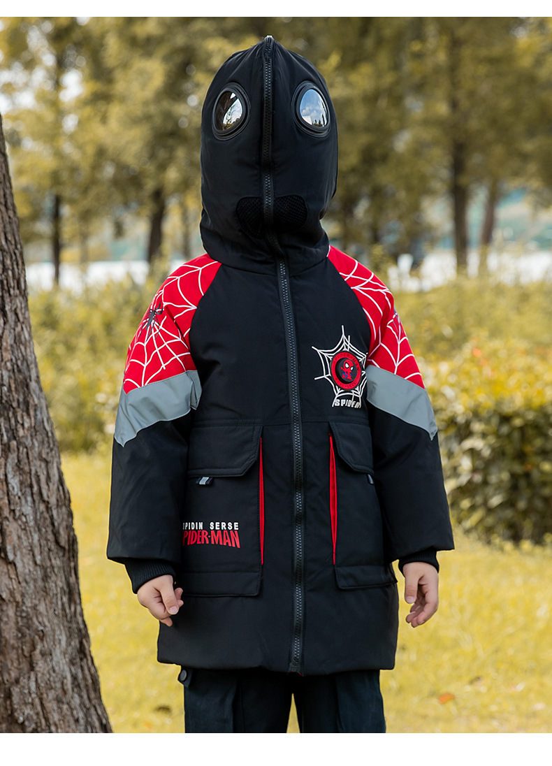 儿童羽绒服男童中长款小童男宝宝2021新款洋气童装冬季加厚白鸭绒