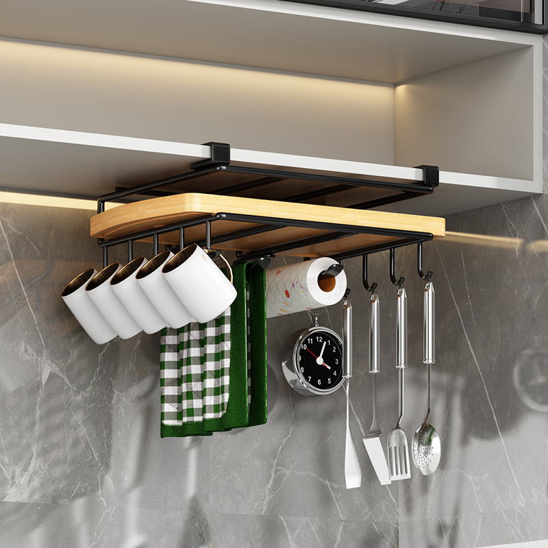 Pot Cover Rack Whole Cabinet Punch-Free Chopping Board Rack Kitchen Tissue Plastic Wrap Put Artifact Home Chopping Board