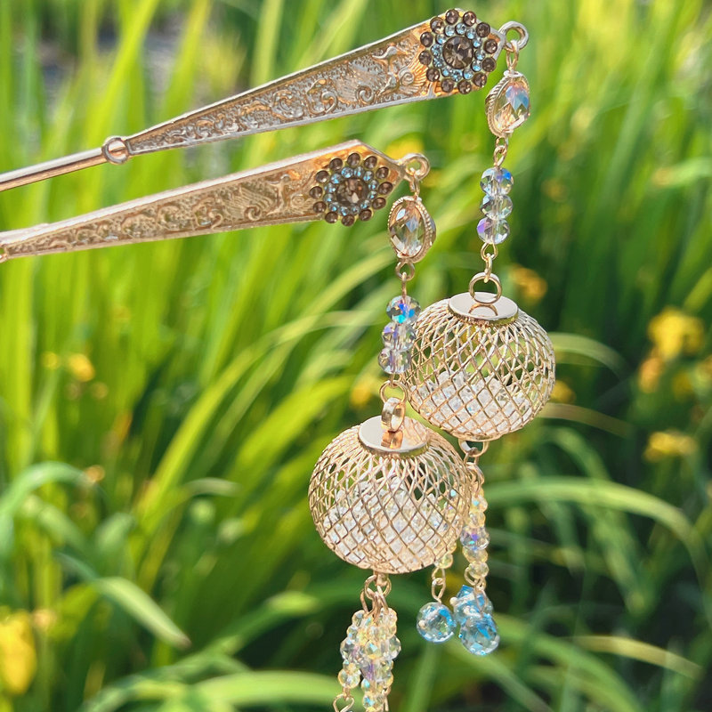 汉服头饰灯笼流苏步摇簪子新中式国风发簪盘发神器发簪装饰配饰