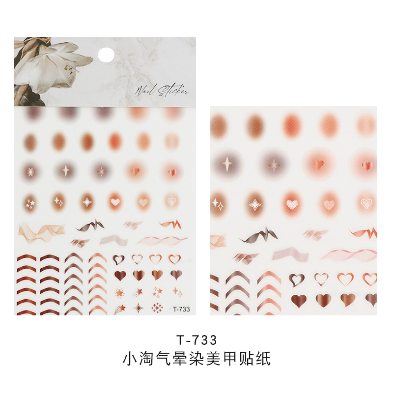 Nail Stickers Wholesale Korean Blooming Stickers Nail Flower Girlish Fresh Nail Stereo Nails Decals