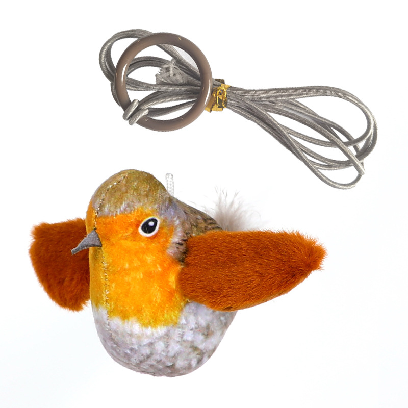 Popular Cat Toy Beat Pet Sound Toy Animal Called Simulation Bird Self-Hi Cat Teaser Plush Pendant Wholesale