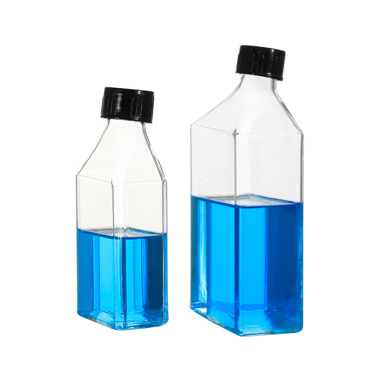 螺口细胞培养瓶斜颈瓶斜口玻璃瓶 10/25/50/80/100/250ml斜扁瓶