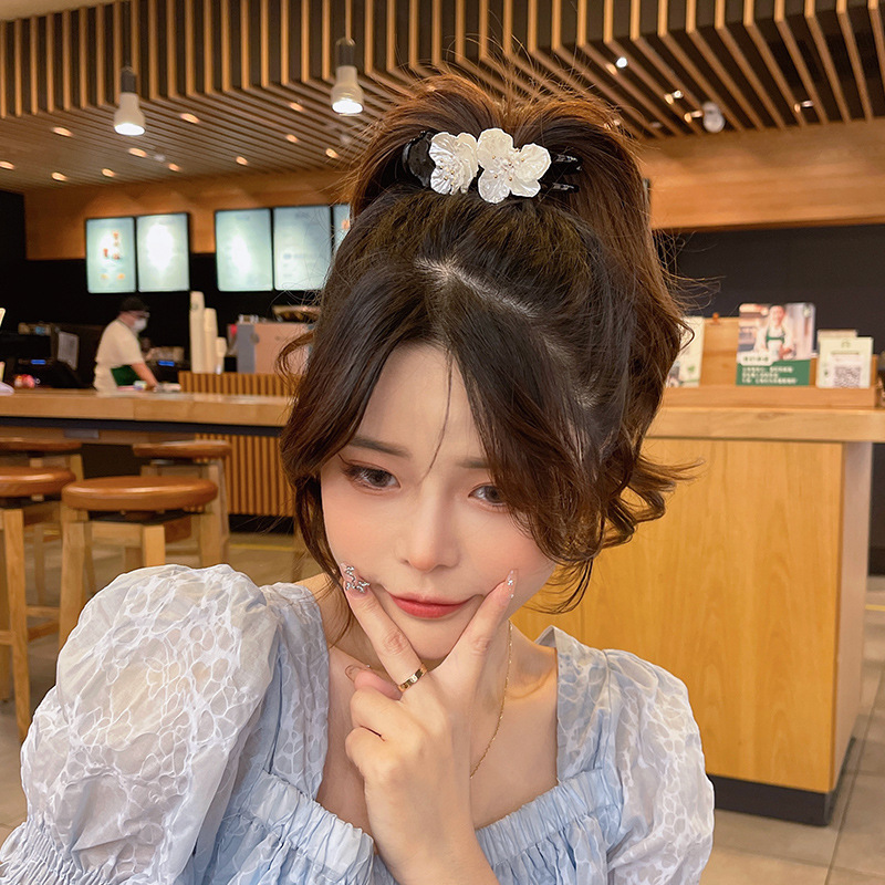 Camellia Bun Fixed Grip Updo Gadget Clip Headdress Hairpin Female Online Influencer New Ponytail Hairpin Summer