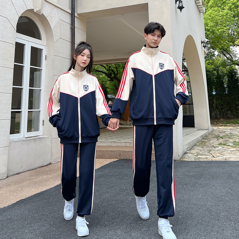 校服套装中学生春春秋运动会三件套韩版男女外套高中生班服学院风