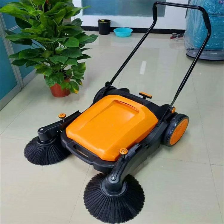 小型清扫机 无动力工业厂区树叶扫地车 双滚刷路面环境卫生扫地机