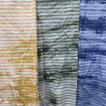 连衣裙料连衣裙全棉盐缩面料纯棉印花布盐缩条子条子衬衫裙子