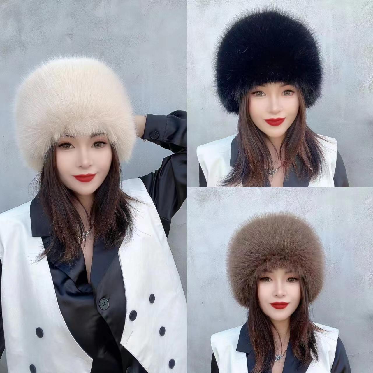 Plush Lei Feng Hat Female Winter Thickened Warm Earmuffs Hat Northeast Snow Village Imitation Mink Velvet Long Wool Locomotive Head Hat Male