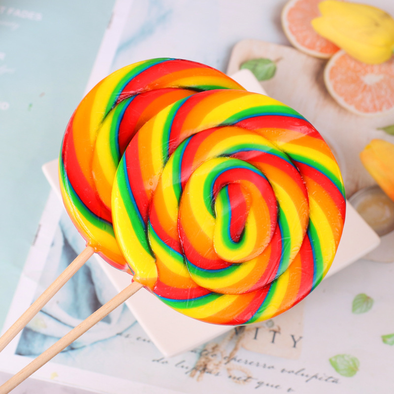 稻麦香200克80克超大五彩棒棒糖婚庆节日儿童零食糖果彩虹波板糖