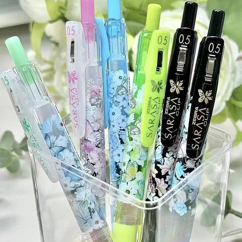 新款zebra斑马法国花朵巡礼限定中性笔黑色水笔花店花园限量版0.