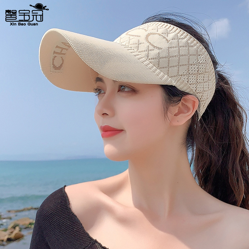 8013 Spring/Summer Topless Hat Korean Style Sun Hat Women's Outdoor Sports Sun-Proof Beach Hat All-Matching Hat Tide