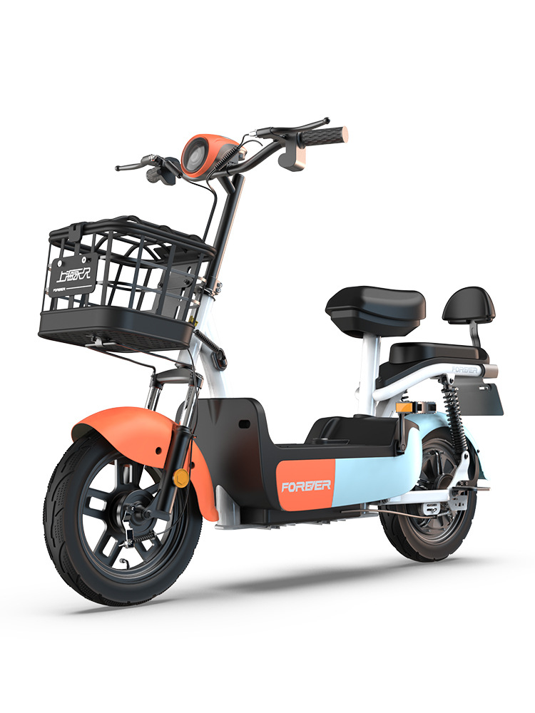 上海永久牌电动车男女单双人电瓶车电动自行车成人48v