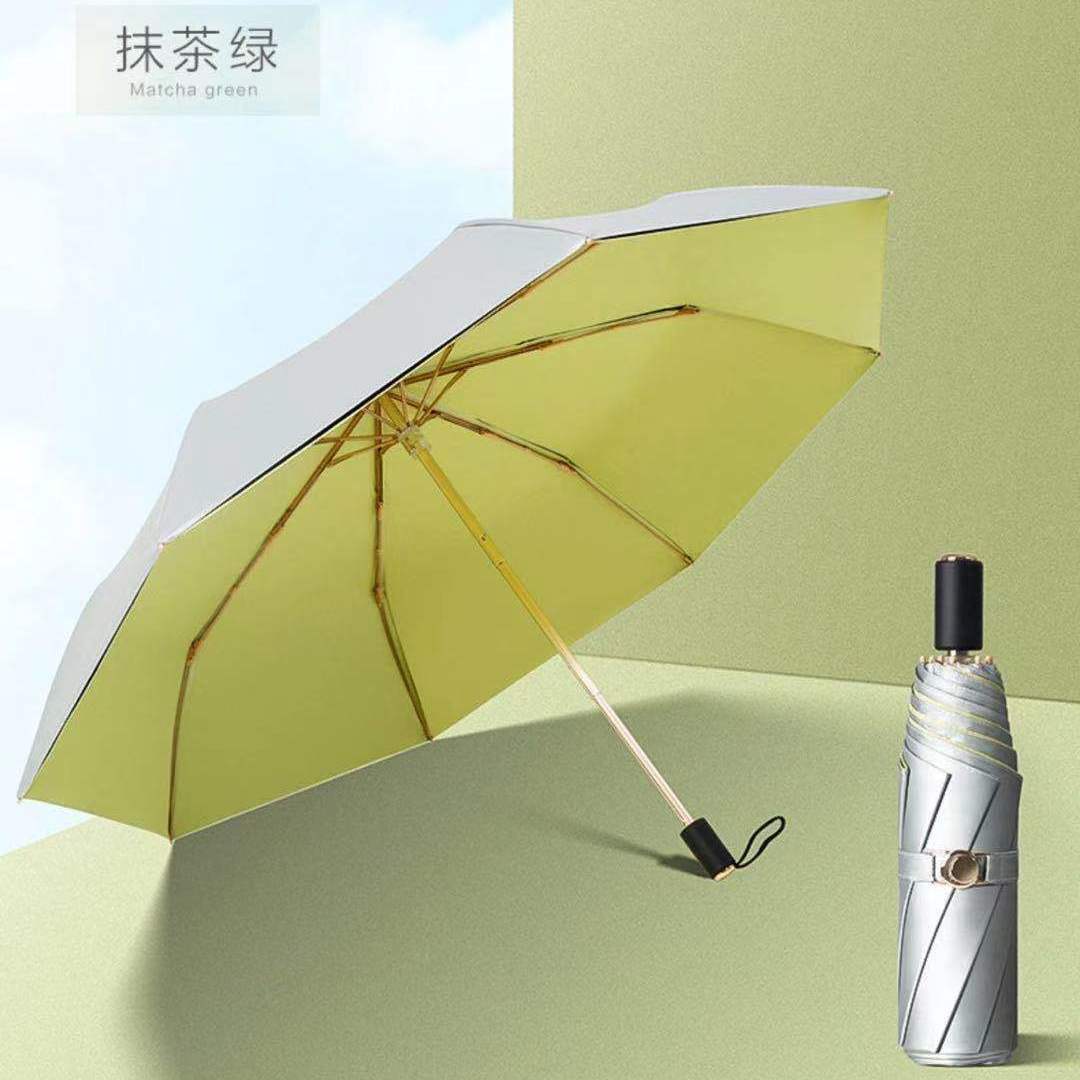 银胶伞双层钛银遮阳伞加倍防晒强女折叠太阳伞晴雨两用upf50 跨境