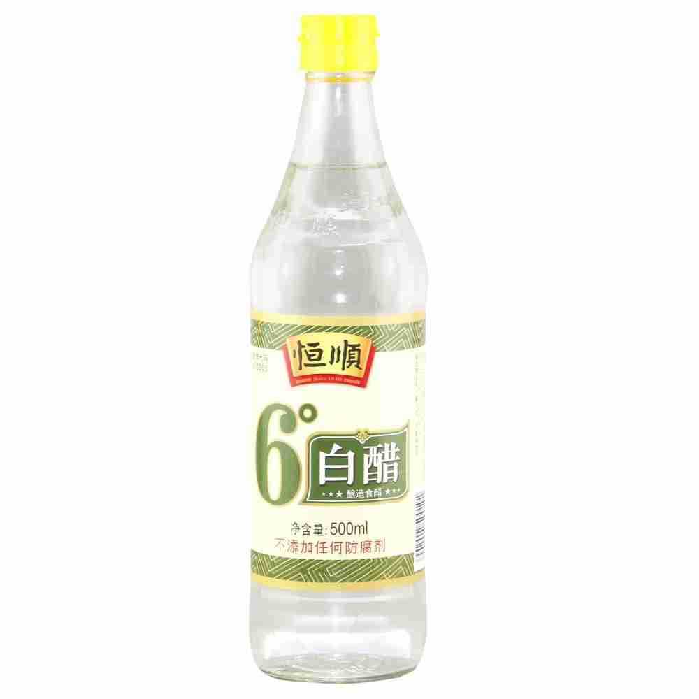 恒顺6度白醋500ml*12瓶造食醋瓶装腌菜泡菜餐用调味品饺子火锅