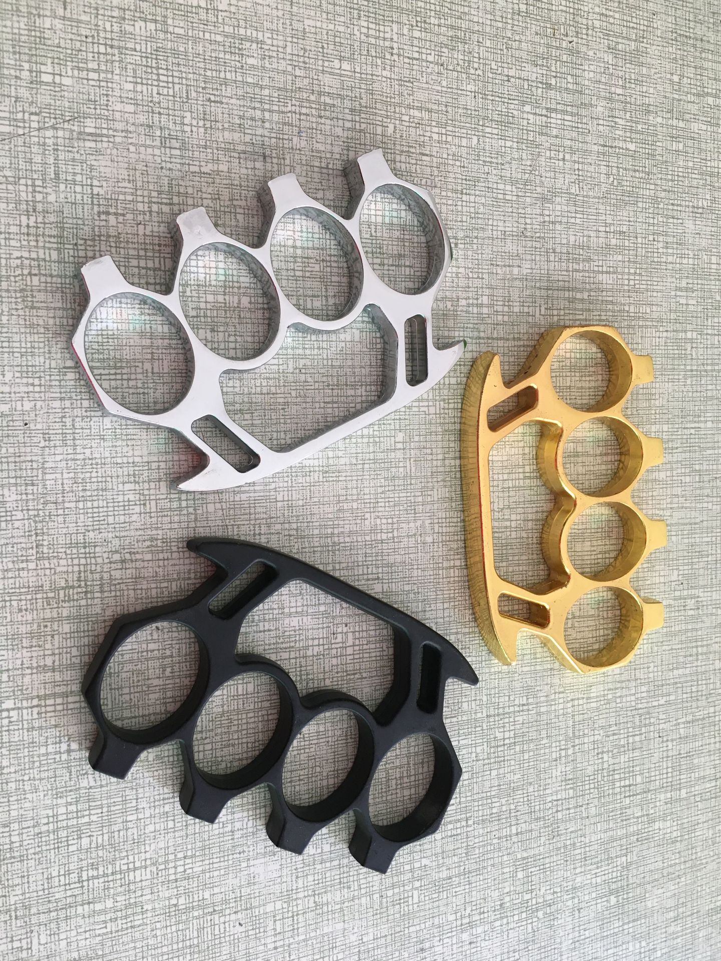 突击队敢死队玻纤锌合金指虎四指防身武器 自卫装备手撑子170g