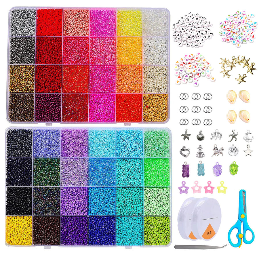 2mm Micro Glass Bead Diy Bead Set Handmade Beaded Color Small Bead Accessories Amazon Hot Selling Factory Direct Supply