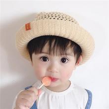 宝宝帽子夏季遮阳草帽6-12个月1-2岁薄款男童女童遮阳帽3儿童帽子