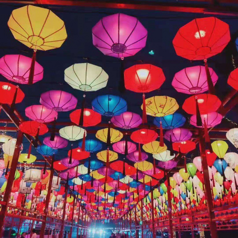 中秋节大型灯会活动布置户外商用街道夜景氛围感装饰彩色灯笼发光