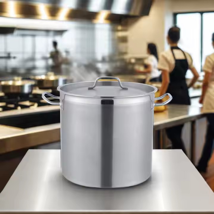 加厚复合底食品级耐烧汤锅不锈钢高身锅带盖商用汤桶EAST东方厨具