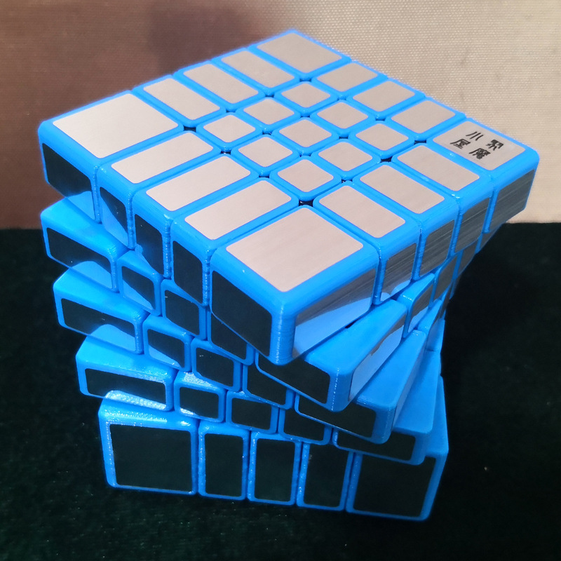 3d打印磁力五阶镜面魔方mirrorblocks五阶镜面拉丝贴变形异形玩具