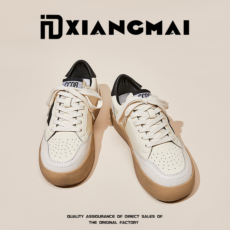 Billion Single 6A38-1 Spring New Board Shoes Women's Leather Leisure Sports XINGX White Shoes Women's Low Cut Cowhide Pumps