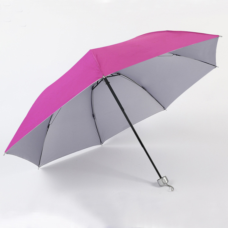 Automatic Vinyl Umbrella for Male and Female Students Uv Uv Protection Tri-Fold Rain and Rain Dual-Use Sun Umbrella Wholesale Formulation