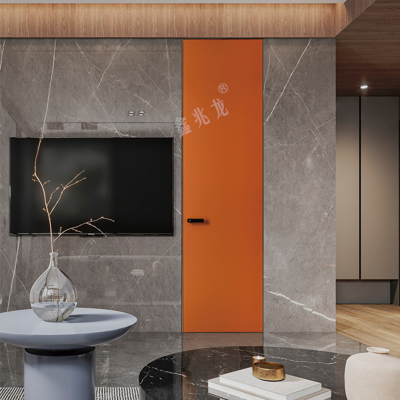 隐形隐框门型材暗门无框门铝材极简窄边衣帽间房门铝木生态门型材