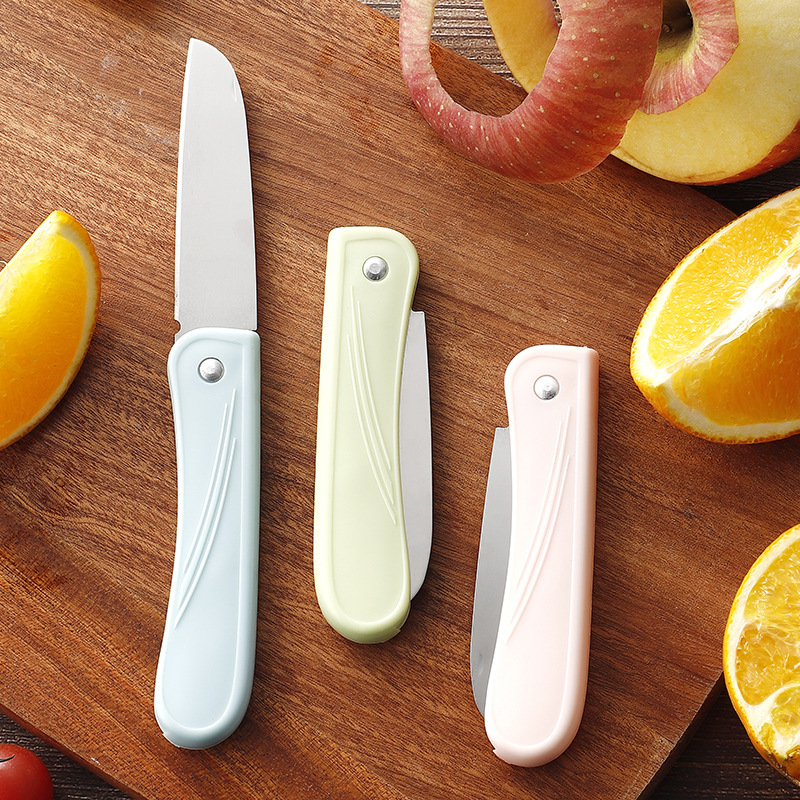 Stainless Steel Fruit Knife Folding Knife Gift Portable Home Plastic Handle Yangjiang One Yuan Store Peeler Wholesale