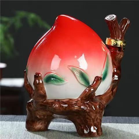 空瓶 新款寿桃2斤装5斤装景德镇陶瓷酒瓶酒壶差异密封摆件-阿里巴巴