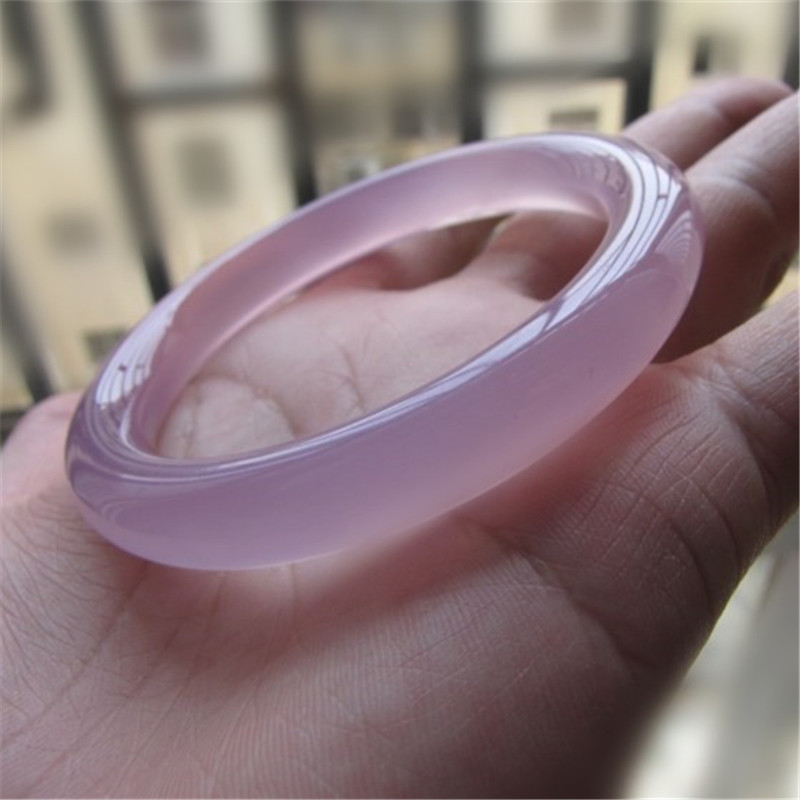 一件代发圆条紫色玛瑙玉髓冰花芙蓉玉手镯女款玉镯玉石礼品爆款