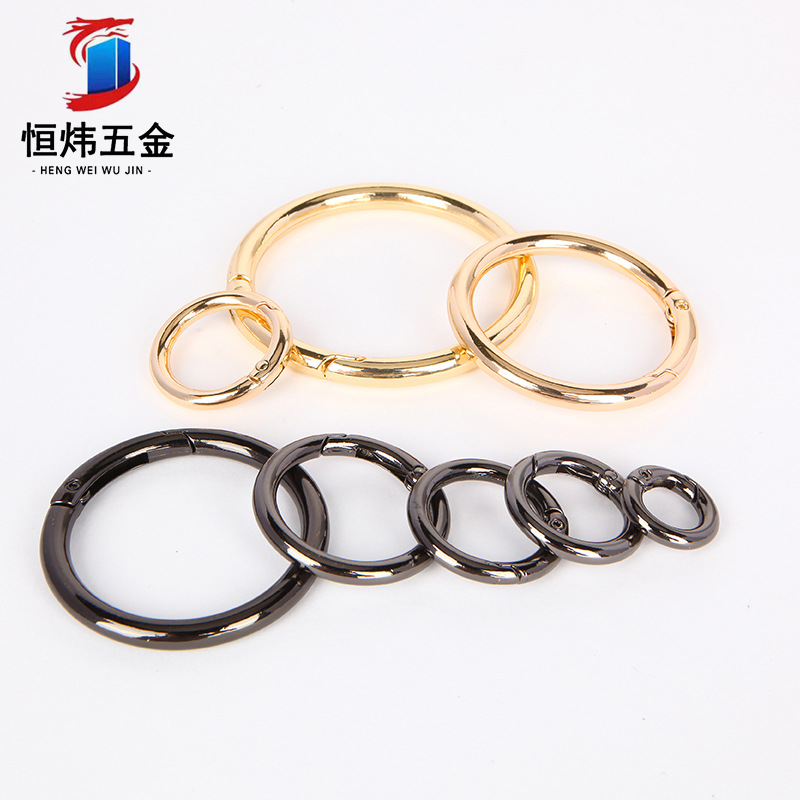 Luggage Accessories Metal Spring Coil round Buckle Open Ring Ring Buckle Rope Keychain Spring Fastener Zinc Alloy Hooks