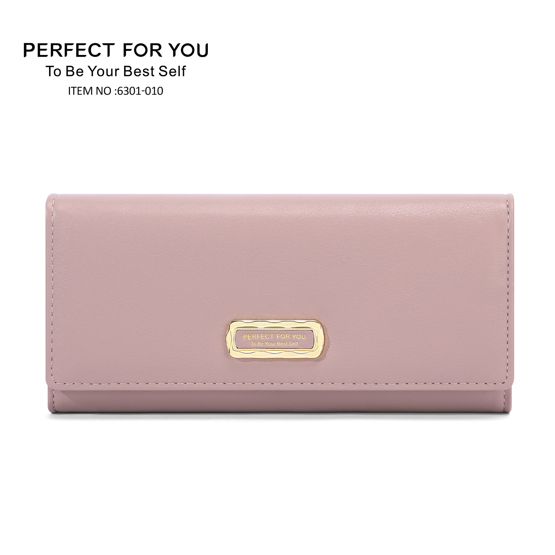 Perfect for You New Ladies' Purse Long and Simple Pu Advanced Sense Coin Purse Tri-Fold Clutch